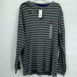 U S Polo ASSN Long Sleeve Thermal Striped Shirt